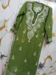 lakhnawi gorgett kurti with linning