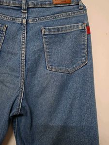 Blue Denim Straight Leg Jeans