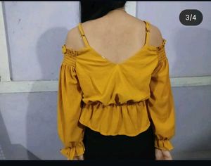 Stylish Yellow Off-Shoulder Top