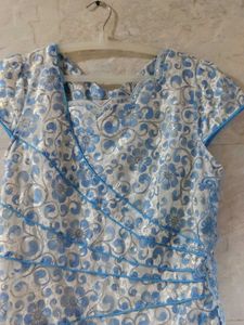 Blue Floral Lace Dress
