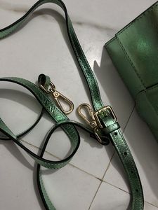 Cuir Maven Green Metallic Mini Bag