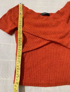 Shein Chic Orange Crossover Crop Top