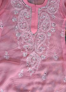 Pink Embroidered Kurti
