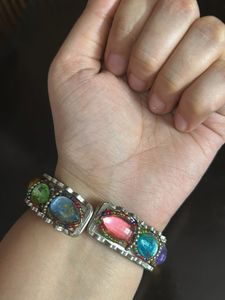 Colorful Gemstone Cuff Bracelet