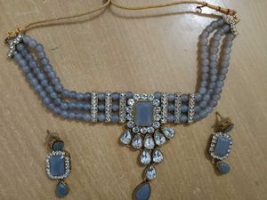 Gray Stone Jewelry Set