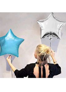 Pack Of 10 Silver Star Shaped foil Balloon