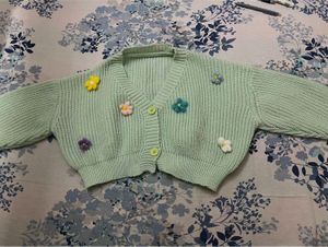Cute Floral Knit Cardigan