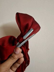 Maroon Hair Bow Clip
