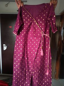 Beautiful Purple Kurta Set Tie Die Dupatta