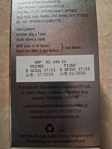 Blue Heaven Face Primer And Fixer