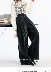 Wide Leg Faux Leather Pants