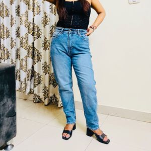 Black Solid Block Heels