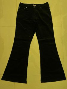 Black Flared Velvet Pants