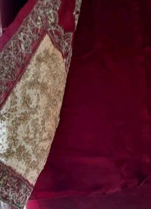 Rich Saree Embroidery Red Ruby Like Stones