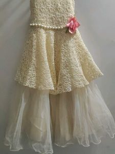 Cream Lace Party Dress