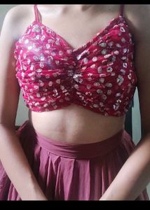 Sequin Crop Top &amp; Skirt
