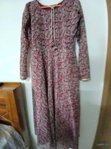 Full sleeve floral gown with dupatta