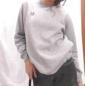 Pinteresty solid grey oversized sweatshirt