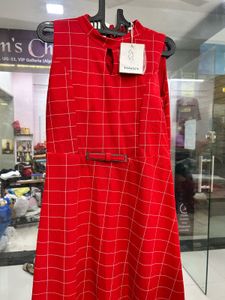 Red Checked Maxi Dress