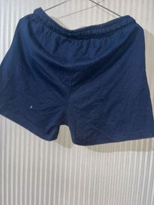 Navy Blue Cotton Shorts