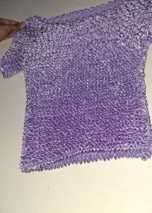 Stretechable Fabric Light Purple Top