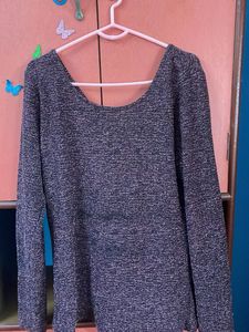 Code Sparkly Long Sleeve Blacked Top