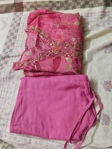 Pink Floral Embroidered Kurta Set