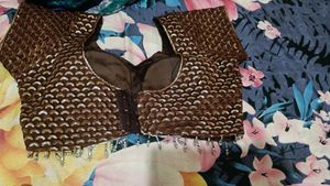 New Coffee Brown Sequence Designer Blouse