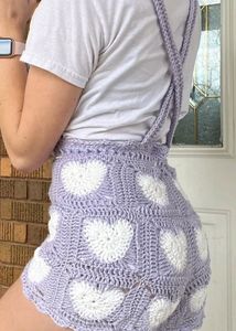 Handmade Crochet Dungaree Jumpsuit .