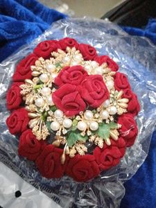 Red Rose Hair Bun Accessory