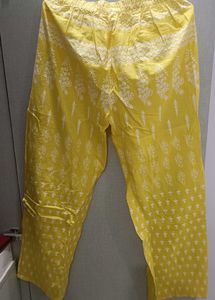 Yellow Printed Pajama Pants