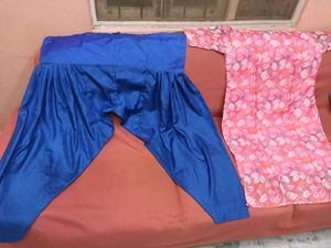 BrandNew BeautifulPink FloralPrintKurta+PatialaB