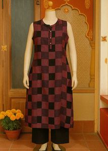 ♥️💫Checkered Print New Kurta