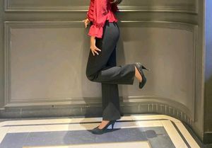 Suede Black High Heels