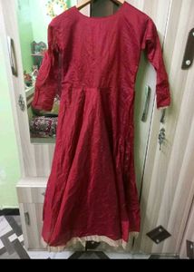 Elegant Maroon Anarkali Kurta Set