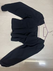 Black full sleeve peplum top