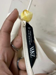 zara branded Elegant Cream Maxi Dress