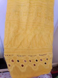 Yellow (Chikan)Embroidered Kurti