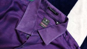 Van Heusen Men Regular Fit Purple Wedding Shirt