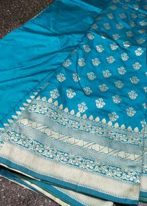 New Sea Green Color Saree Without Blouse