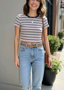Stylish Striped Crop Top