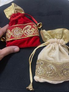 Embroidered Velvet Pouches