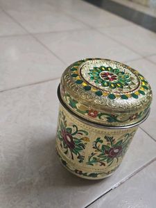 Golden Beautiful Container With Design