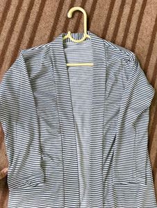 Striped Open Front Shrug