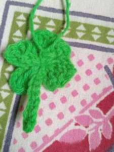 Clover Crochet Keychain