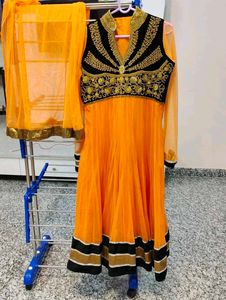 Elegant Orange Anarkali Suit