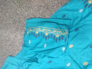 Teal Embroidered Kurta Set