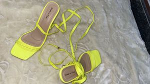 Neon Yellow Strappy Heels