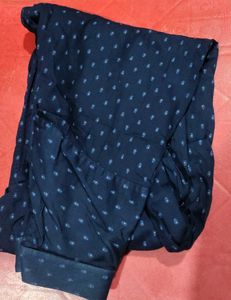 Navy Blue Patterned Casual Shirt