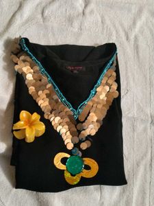 Y2K Stylish Black Embellished Top